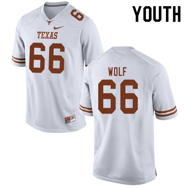 Youth #66 Chad Wolf Texas Longhorns College Football Jerseys Sale-White